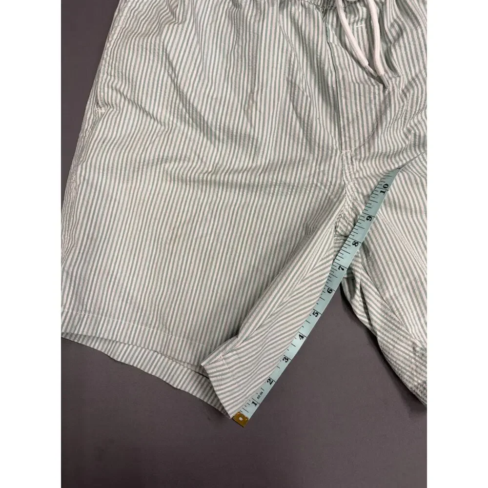 Matrix Swim Trunks / Board Shorts Adult Sz S Green Stripe Pattern Drawstring